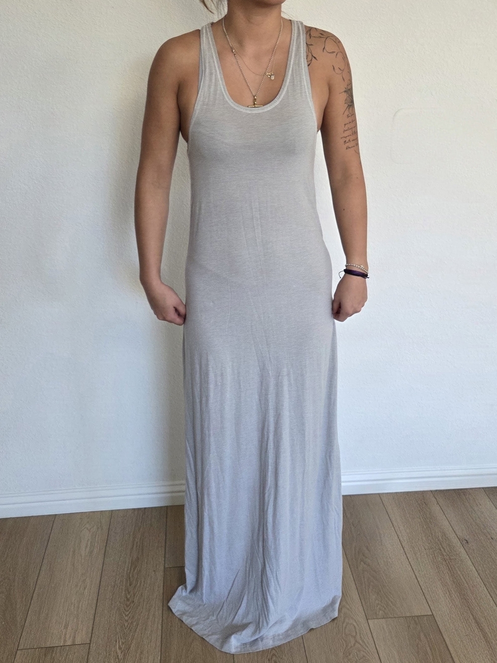 Lululemon Casual Women's Tank Maxi Dress in Light Gray, Size 6